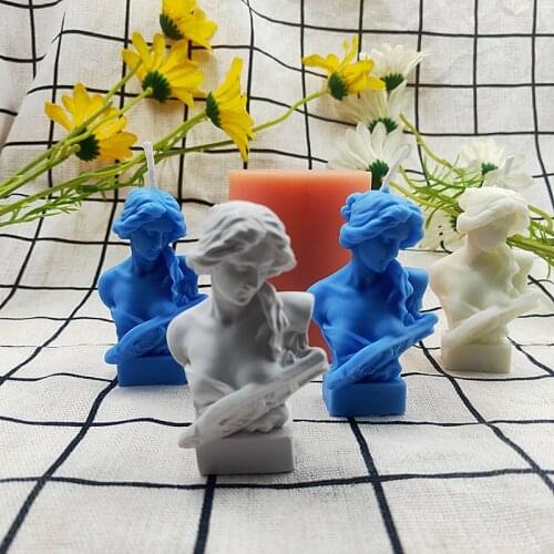 DIY Candle Silicone Mold Mythical Character Qin Female Silicone Candle Mold Candle Making Kit Clay Mold Plaster Mold Home Decor