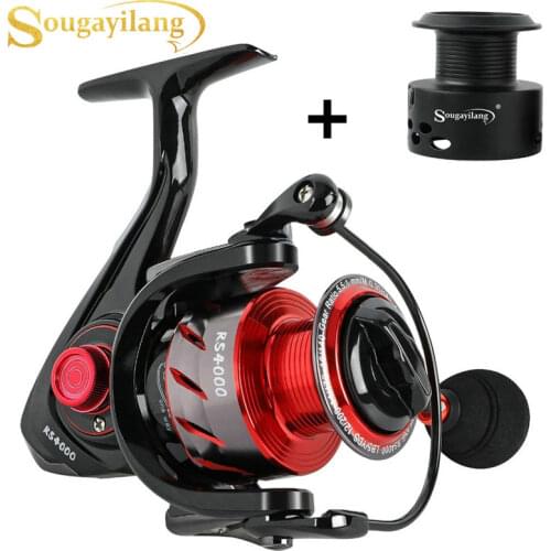 Sougayilang Spinning Fishing Reel with Spare Spool 13+1BB Carp Fishing Coil Reel Wheel Carbon Collapsible Handle Reel De Pesca