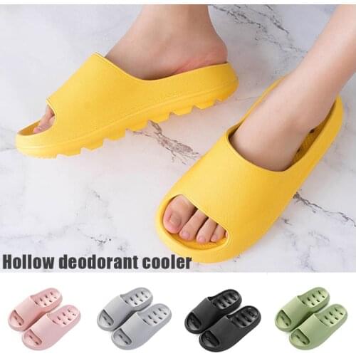 Thick Soled Slippers Bath Non Slip Quick Drying Hollow Indoor Deodorant Slippers For Male And Female Bathroom Summer Women Shoes