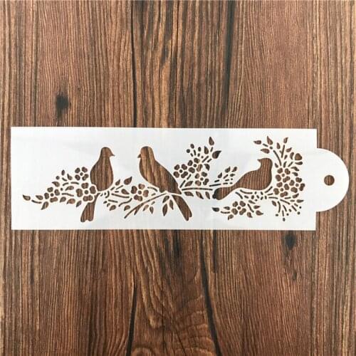 26x8cm Animals Magpie Scrap Walls Stencils Airbrush Painting Decor Stencils for Diy Scrapbooking Art Ablum Diary Stamp Crafts