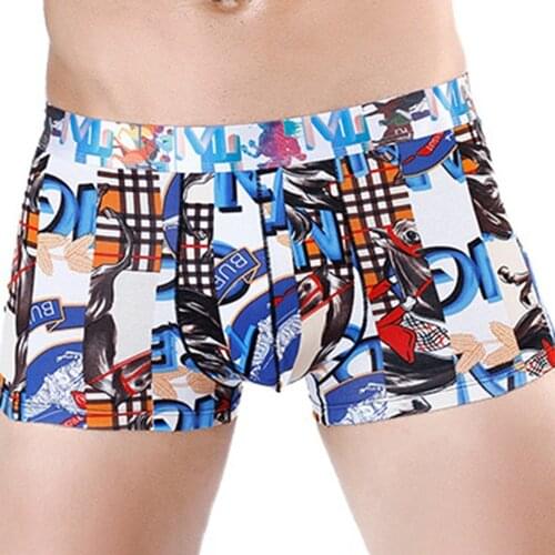 Cartoon Print Men Boxers Qualtiy Cotton Antibacterial Boxershort Underwear Ventilate Seamless 3D Pouch Underpant Cuecas A50