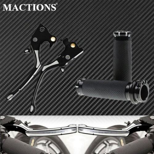 Universal Motorcycle 1"25mm Handle Bar Hand Grips Black Brake Lever Clutch Kits For Harley Sportster 883 1200 Iron XL 2014-2019