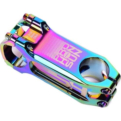 Hot-Bicycle Stem 0 Degree 80mm CNC 31.8mm Bike Handlebar Stem Colorful Mountain Bike Riser Stem MTB Bike Rainbow Stem