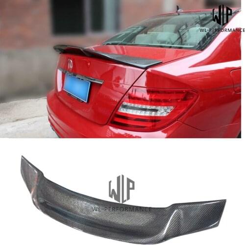 W204 R Style Carbon Fiber Rear Spoiler Wings 4-doors Sedan Car Styling For Mercedes-Benz C Class W204 Car Body Kit 2007-2013