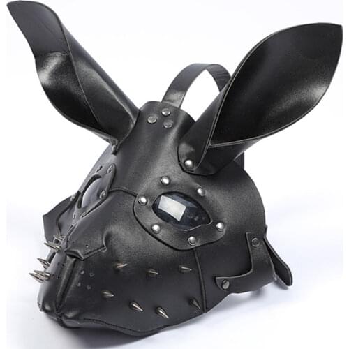 Punk Women Girl Rabbit Ears Mask Bunny Masks Helmet Masquerade Halloween Party Costume Props Halloween Carnival props