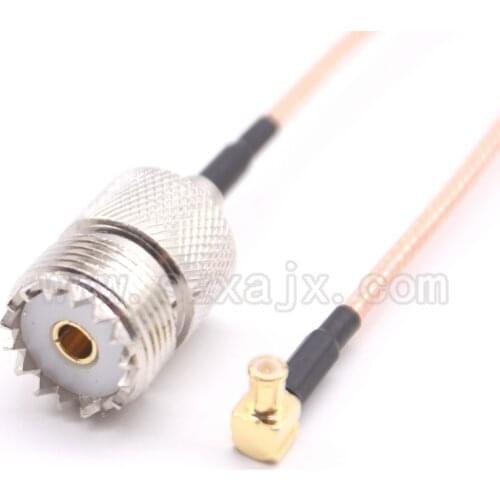 1pcs RF connector SO239 UHF female to MCX male right angle RG316 Pigtail Cable 15CM Fast shipping