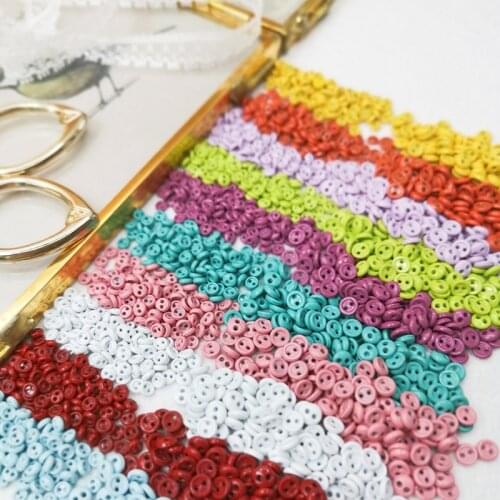 10PCS/4MM DIY Manual Decoration Accessories Colored Metal Round Two - hole Electroplated Buttons Mini Hand Sewed Baby Buttons