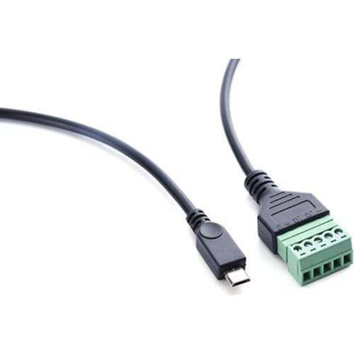 10pcs/lot Micro USB 2.0 Male to 5 Pin Screw Connector with Shield Solderless Terminal Plug Adapter Cable Cord 30cm 1ft USB2.0