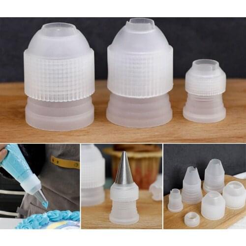 2Pcs Plastic Decorating Mouth Connector Adapter Cream Coupler Decoration Converter Tools Convenient Baking Tool For Cake Decorat
