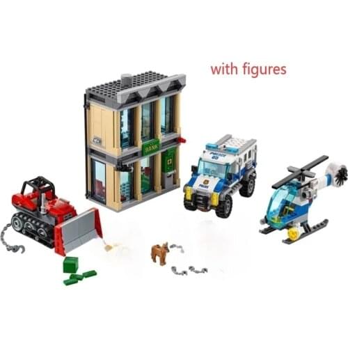 591pcs 10659 City Series Bulldozer Gun Bank 60140 Childrens Building Block Toy Gifts