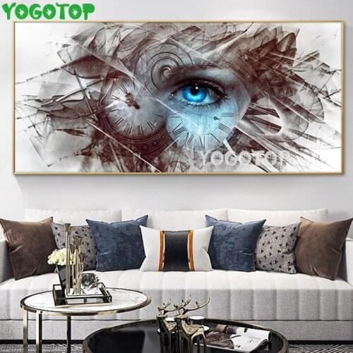 European style Abstract blue eyes woman Diamond Painting Square Round clock rhinestone embroidery cross stitch diy Mosaic YY4853