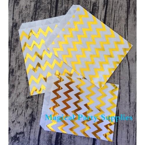 Free Shipping 500pcs Foil Gold Paper Bag Paper Gift Bags Small Paper Bags for Candy Sweet Wedding Birthday Baby Shower Favor