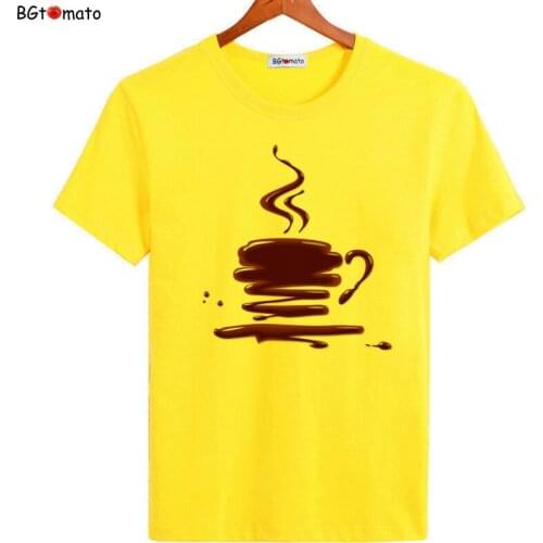 BGtomato a cup of tea creative design shirts hot sale summer fashion t shirts mens original brand comfrotable casual tops