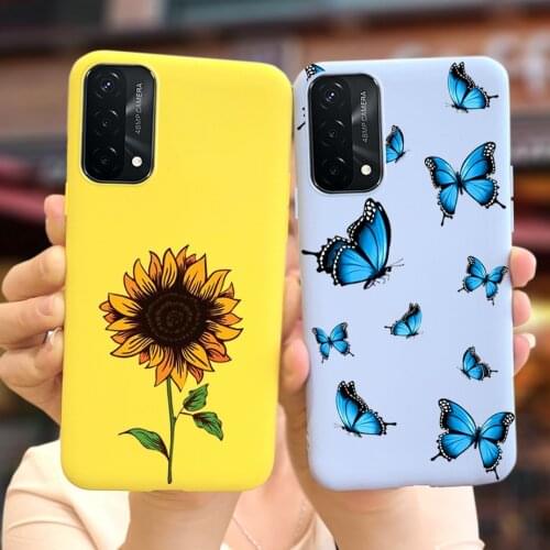 For Oppo A74 Case Cute Sunflower Cover OppoA74 CHP2219 Soft Silicone Back Cover For Oppo A74 5G CPH2197 Phone Cases OppoA74 Bags