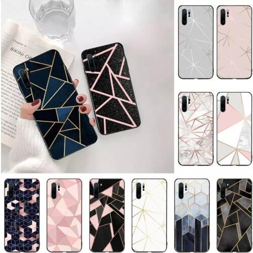 Geometric Marble Texture Phone Case For Huawei Mate 10 20 Lite Pro Nova 5t Honor 8a 8x 9x 20 10 10i