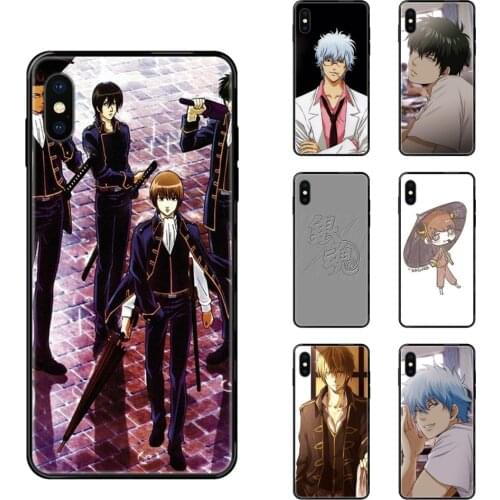 Black Soft TPU Cell Phone Cover Case Japanese Anime Gintama Personnaliser For Galaxy S5 S6 S7 S8 S9 S10 S10e S20 edge Lite Plus