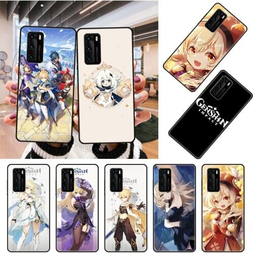 Phone Case For Huawei P20 P30 P40 P Smart Z 2019 P10 Mate 30 10 20 Lite Pro Black Cover Shell Trend Etui Game Genshin Impact