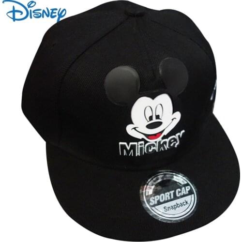 Disney Cartoon Mickey Children Hat Kids Boys Girls Baseball Cap Adjustable Straight Brim Hip Hop Hat Casual Hat 3-8 Years Old