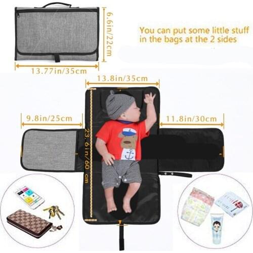 Baby Waterproof Diaper Portable Changing Bable Pad Diapering Mom Travel Baby Diaper Changing Mat Foldable Unisex Baby Mattress