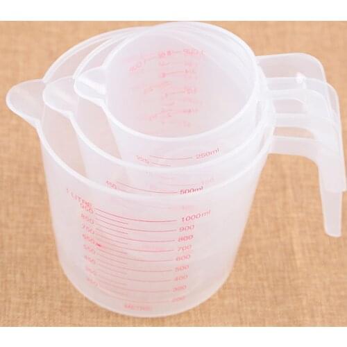250/500/1000ml Plastic Transparent Measuring Cup Jug Pour Spout Surface Kitchen Supplies Accessories For Caking Baking Tools