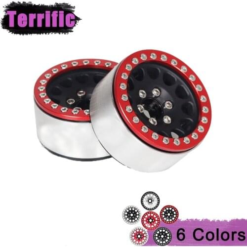 4pcs Aluminum Alloy 12mm Hex Mount 1.9inch Beadlock Wheels Rims for 1/10 RC Crawler Axial SCX10 90046 Traxxas TRX4 D90 TF2 KM2