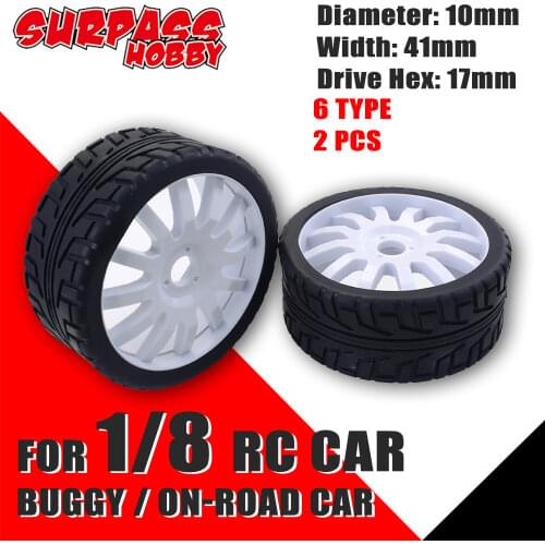 SURPASS HOBBY 2PCS 100MM Wheel Tires Rubber Rocks Tyres 1/8 RC Buggy Crawler Off-Road Car Parts for Redcat Team Losi HPI Kyosho