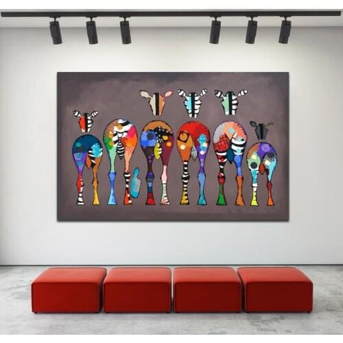 Colorful Animals Abstract Zebra Posters and Prints Canvas Painting Scandinavian Cuadros Wall Art Pictures for Living Room Decor