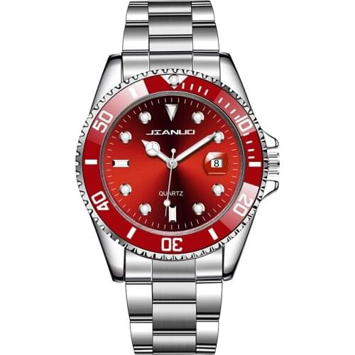 Mens Chronograph Calendar Quartz Watches Stainless Steel Belt Not Waterproof Analogue 24-hour Wristwatch for Man Green Dial