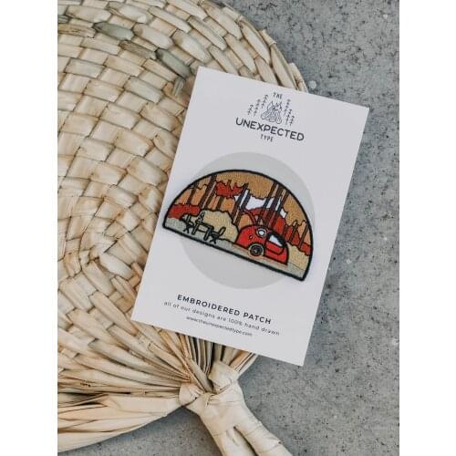 The Teardrop Trailer Outdoor Adventure Lover Embroidery Patches Cartoon Iron on Patches for Clothing Sewing Cute Badges DIY