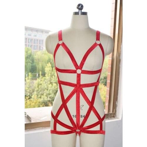 New women Cupless Criss Cross Polyester Bondage Belt Adjustable Pole Dance Underwear Sexy Elastic Harness Lingerie
