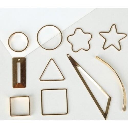 Hole 0.8mm-1.5mm Different Shapes/Sizes Charm Pendant 10pcs/lot KC Gold/Rhodium Color Pendant for DIY Earring Jewelry Making