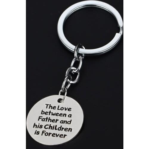 Bespmosp Fathers Day Gifts Keychains Keyrings Silver Plated Pendant Family Party Love Dad Daddy Children For Car Men Jewelry