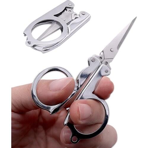 Portable Trauma Scissors Folding Steel Cutting Tool for Office Stationery Student Handmade Crafts Camp Hike Travel First Aid Kit