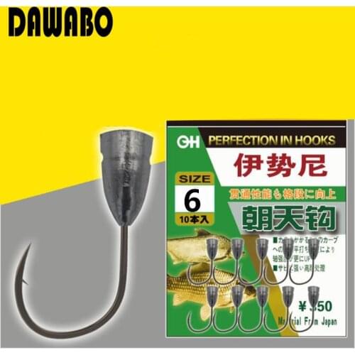 DAWABO 10pcs/bag Lead Jig Head Fishing Hook 4# 5# 6# 7# Jig Hooks For Soft Fishing Lure Carbon Steel Fishhook
