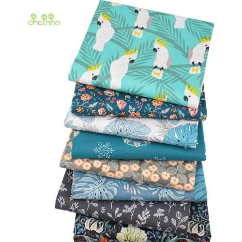 Cartoon Jungle Parrot Series, Printed Twill Cotton Fabric,Patchwork ClothesFor DIY Sewing Quilting Baby&Childs Material,40x50cm