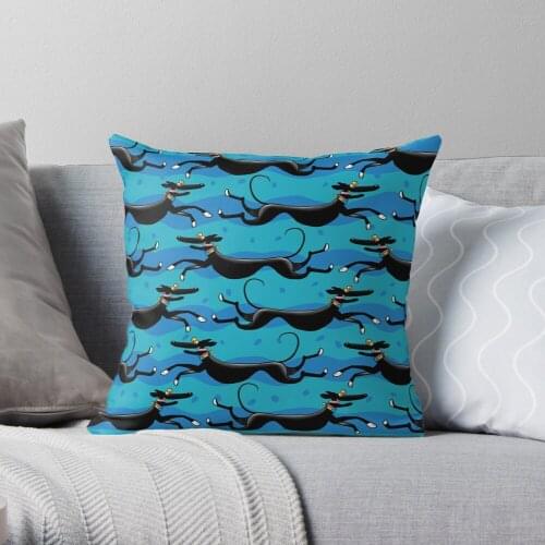 Blue Zoomies pattern Throw Pillow Cushion Cover Polyester throw pillows case on sofa home living room car seat decor 45x45cm