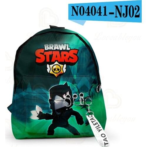 Brawlers Cartoon Star, and Sandy Shoulder Pencil Teen Bag Shoot Kids Pencil Bag Leon Game 3D Student Boys Girls Backpack