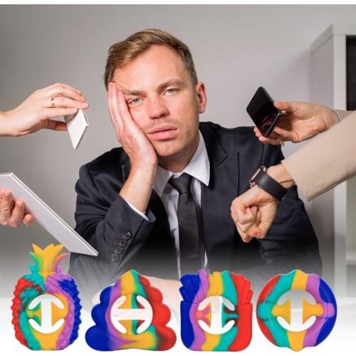 # Squeeze Unzip Hand Grip Fidget Toys Simple Dimple Tie Dye Antistress Snipers Sensory Figet Toy For Adult Squishy Pinch Toys