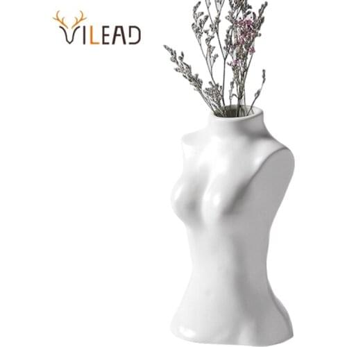VILEAD Nordic Ceramic Vase Sexy Abstract Body Shape Art Plant Pot Modern Simple Office Home Living Room Decor Accessories