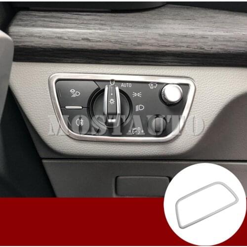 For Audi Q5 Q7 Inner Center Console Headlight Switch Button Cover Trim 2016-2020 1pcs Car Accessories Interior Car Decor