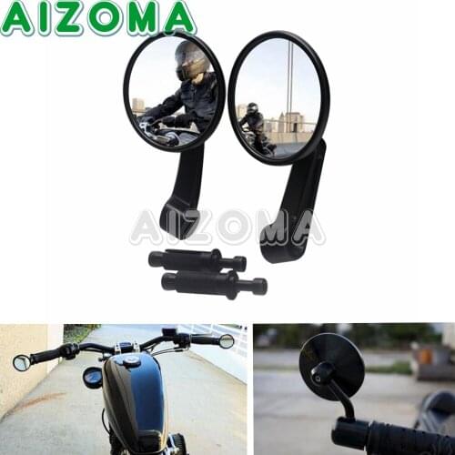 2Pcs Motorcycle Rear View Handle Bar End Side Rearview Mirrors Universal for Harley Yamaha Suzuki Honda Ducati Kawasaki BMW