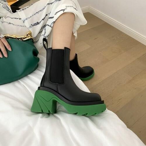 2021 New Arrival Fashion Women Boots Genuine Leather Ankle Boots Autumn Winter Mixed Colors Casual Ladies Shoes