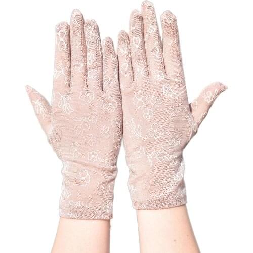 Women Lace Gloves Short Outdoor Driving Gloves Breathable Touch Screen Sunblock Gloves For Cycling Party Cycling Gloves
