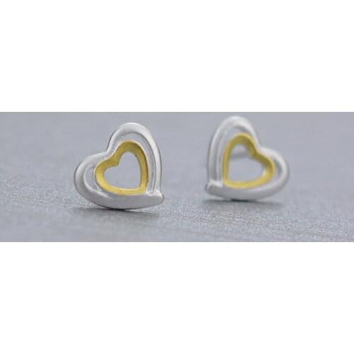 Free Shipping Fashion Plata 925 Sterling Silver Heart Stud Earrings Jewelry Pendientes de Plata Brincos