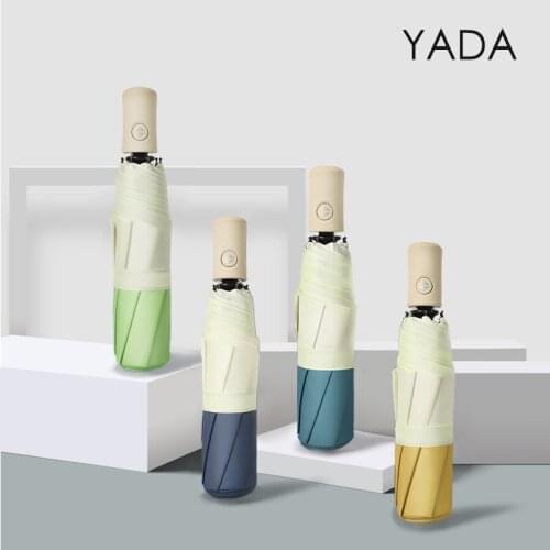 YADA 2021 Two Color Pure Fresh Automatic Umbrella For Women UV Rainproof Umbrella Parasol Rain Sun Light Umbrellas YD200333