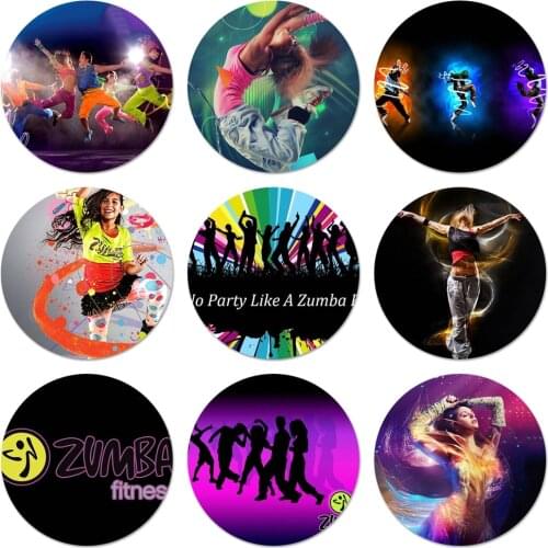 Zumba Dance Fitness Icons Pins Badge Decoration Brooches Metal Badges For Clothes Backpack Decoration 58mm