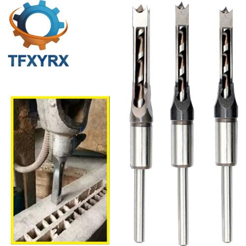 1pc HSS Twist Drill Bit Square Auger Mortising Chisel Drill Tool Square Hole Woodworking Power Tool Accessory Extended Saw