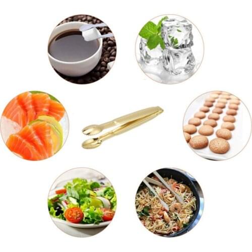 New 1pc High Quality Stainless Steel Coffee Sugar Clip Tweezer Mini Clamp Tong Clips Tea Clips Kitchen Supplies 2 Styles