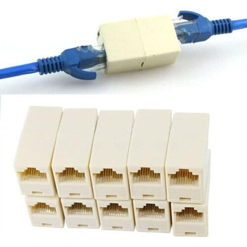 10pcs Ethernet RJ45 RJ-45 RJ 45 Cable Female to Female Type Lan Connector Coupler Adapter Joiner Networking Accessories