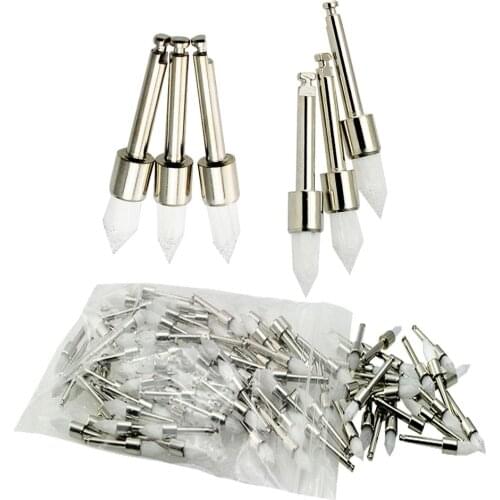 100Pcs/Set Dental Prophy Brush White Nylon Tapered Type Polishing Brush Dentist